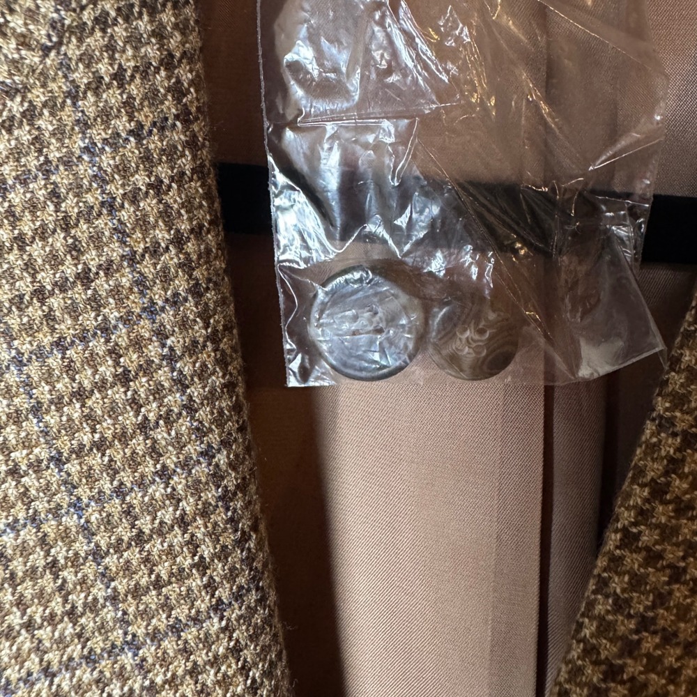 Vintage Lauren Ralph Lauren Men's 100% Wool Brown Houndstooth Sport Coat 46R - Picture 10 of 10